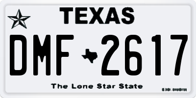 TX license plate DMF2617