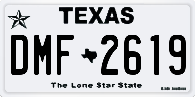 TX license plate DMF2619