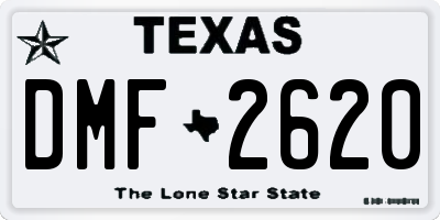 TX license plate DMF2620