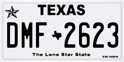 TX license plate DMF2623