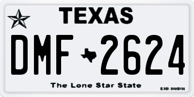 TX license plate DMF2624