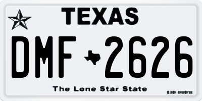 TX license plate DMF2626