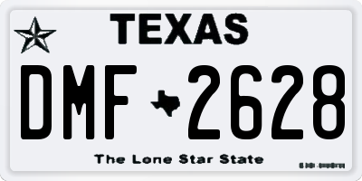TX license plate DMF2628