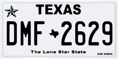 TX license plate DMF2629