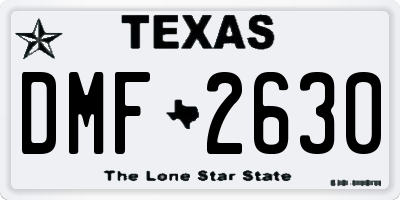 TX license plate DMF2630
