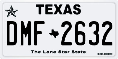 TX license plate DMF2632