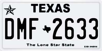 TX license plate DMF2633