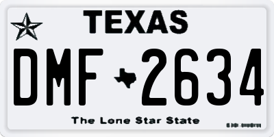 TX license plate DMF2634