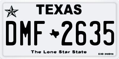 TX license plate DMF2635
