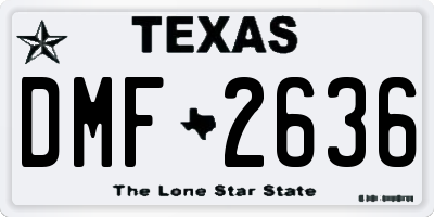 TX license plate DMF2636