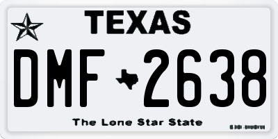 TX license plate DMF2638