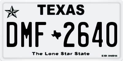 TX license plate DMF2640