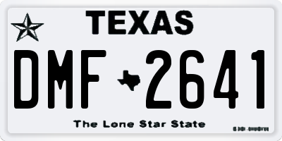 TX license plate DMF2641