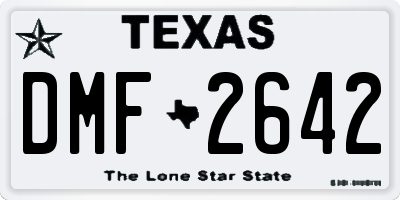 TX license plate DMF2642