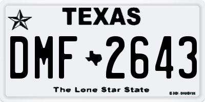 TX license plate DMF2643