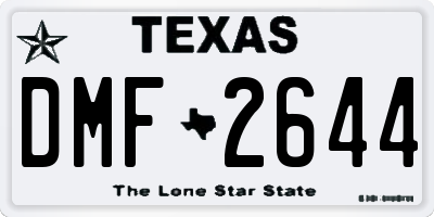 TX license plate DMF2644