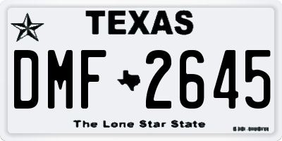 TX license plate DMF2645