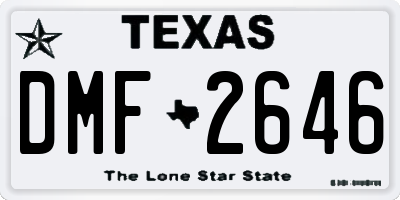 TX license plate DMF2646