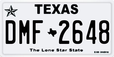 TX license plate DMF2648