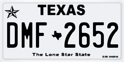 TX license plate DMF2652