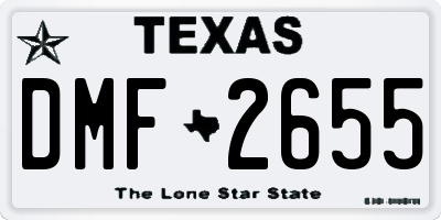 TX license plate DMF2655