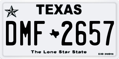 TX license plate DMF2657