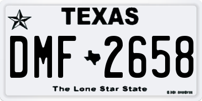 TX license plate DMF2658