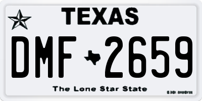 TX license plate DMF2659