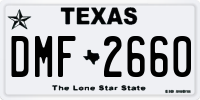 TX license plate DMF2660