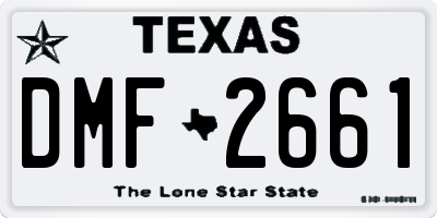 TX license plate DMF2661