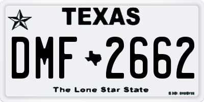 TX license plate DMF2662