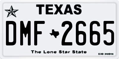 TX license plate DMF2665