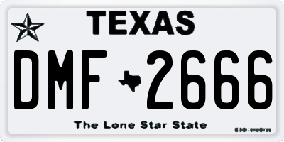 TX license plate DMF2666