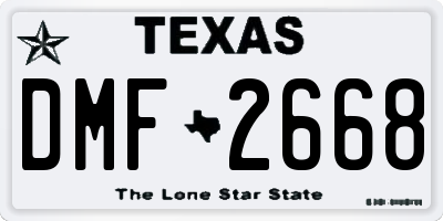 TX license plate DMF2668
