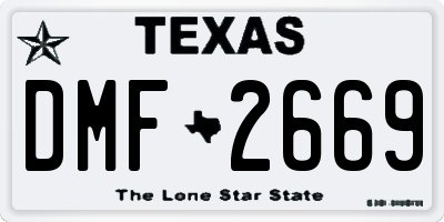 TX license plate DMF2669
