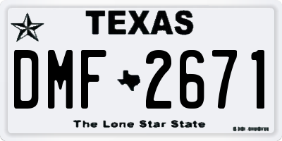 TX license plate DMF2671