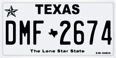 TX license plate DMF2674