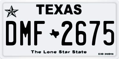 TX license plate DMF2675