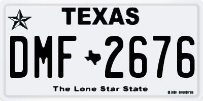 TX license plate DMF2676
