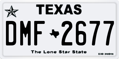 TX license plate DMF2677