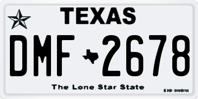 TX license plate DMF2678