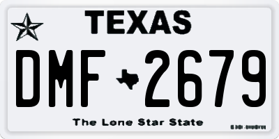TX license plate DMF2679