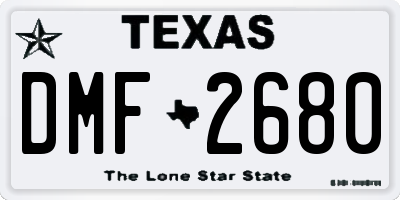 TX license plate DMF2680