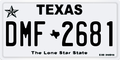 TX license plate DMF2681