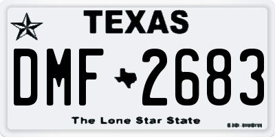 TX license plate DMF2683