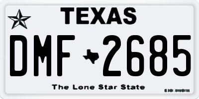 TX license plate DMF2685