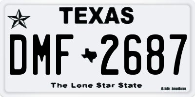 TX license plate DMF2687