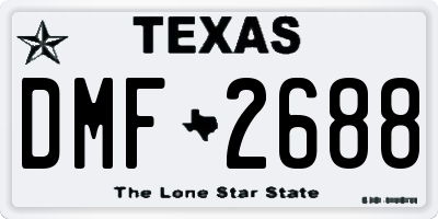 TX license plate DMF2688
