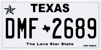TX license plate DMF2689