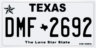 TX license plate DMF2692